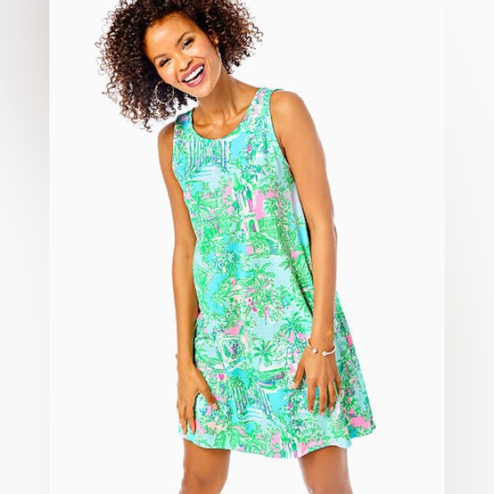 Lilly Pulitzer Green and Pink Mini Dress